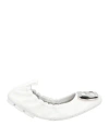 Hogan Woman Ballet Flats White Size 8 Leather In White