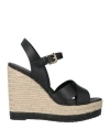 Hogan Woman Espadrilles Black Size 6.5 Leather