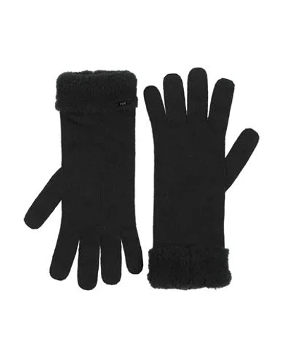 Hogan Woman Gloves Black Size S Polyester, Virgin Wool, Polyamide, Viscose