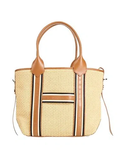 Hogan Woman Handbag Beige Size - Natural Raffia, Leather In Sand