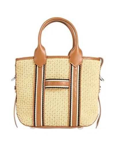 Hogan Woman Handbag Beige Size - Natural Raffia, Leather In Sand