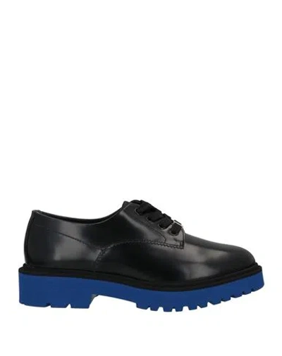 Hogan Woman Lace-up Shoes Black Size 8 Soft Leather