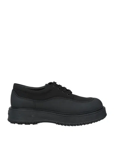 Hogan Woman Lace-up Shoes Black Size 7 Textile Fibers