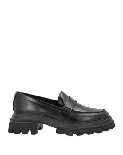 Hogan Woman Loafers Black Size 10 Leather