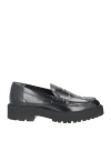 Hogan H543 Moccasins In Brushed Leather In Black