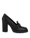 Hogan Woman Loafers Black Size 7 Soft Leather In Black