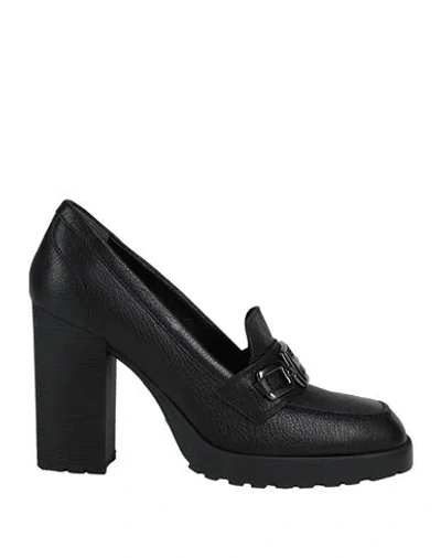 Hogan Woman Loafers Black Size 7 Soft Leather