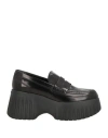 Hogan Woman Loafers Black Size 8 Leather
