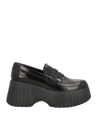 Hogan Woman Loafers Black Size 8 Leather