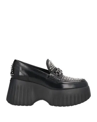 Hogan Woman Loafers Black Size 8 Leather