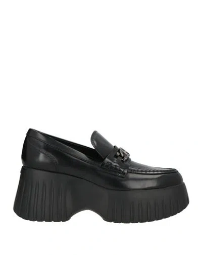 Hogan Woman Loafers Black Size 8.5 Leather