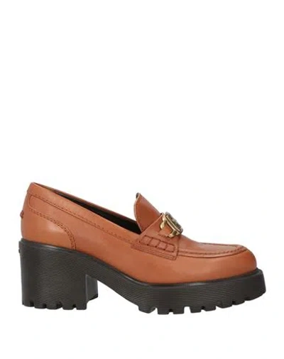 Hogan Woman Loafers Brown Size 7 Leather