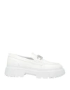 Hogan Woman Loafers White Size 9 Soft Leather In White