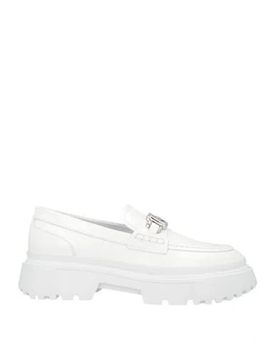 Hogan Woman Loafers White Size 9 Soft Leather