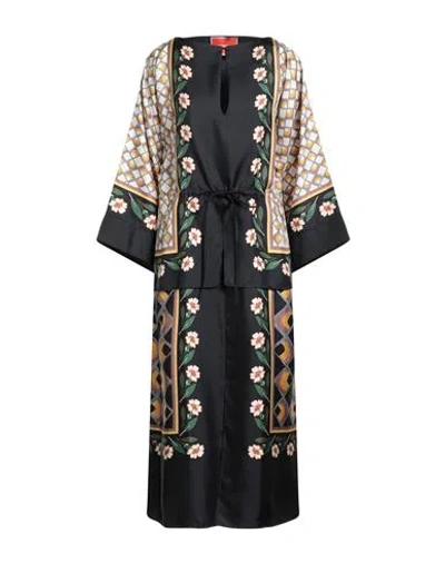 Hogan Woman Midi Dress Black Size M Silk