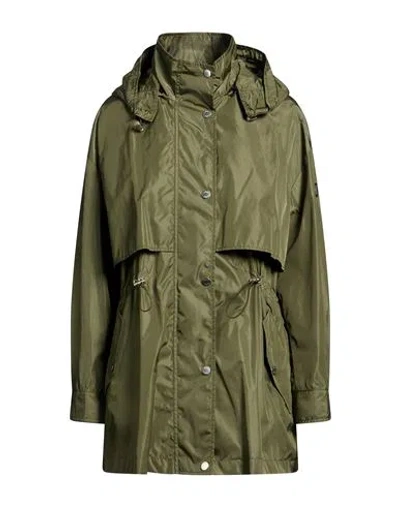Hogan Woman Overcoat & Trench Coat Military Green Size Xl Polyamide