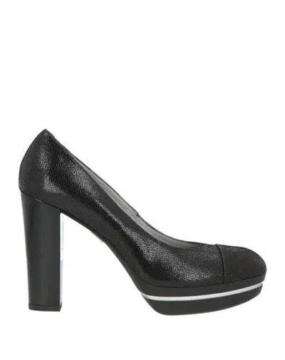 Hogan Woman Pumps Black Size 10 Leather