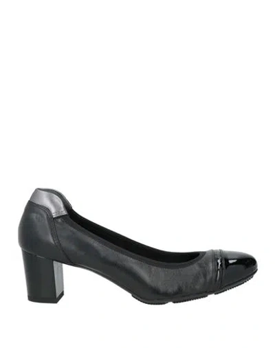 Hogan Woman Pumps Black Size 6 Leather