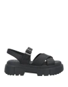 Hogan Woman Sandals Black Size 5.5 Calfskin In Black