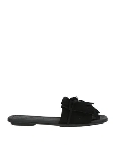 Hogan Woman Sandals Black Size 6 Leather