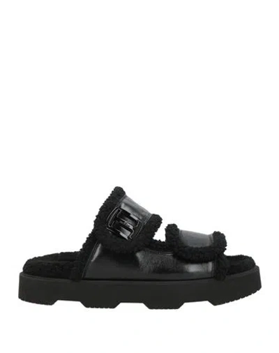 Hogan Woman Sandals Black Size 7 Leather