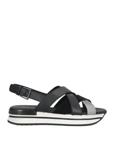 Hogan Woman Sandals Black Size 7.5 Leather