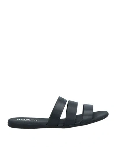 Hogan Woman Sandals Black Size 8.5 Soft Leather