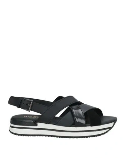 Hogan Woman Sandals Black Size 7.5 Leather