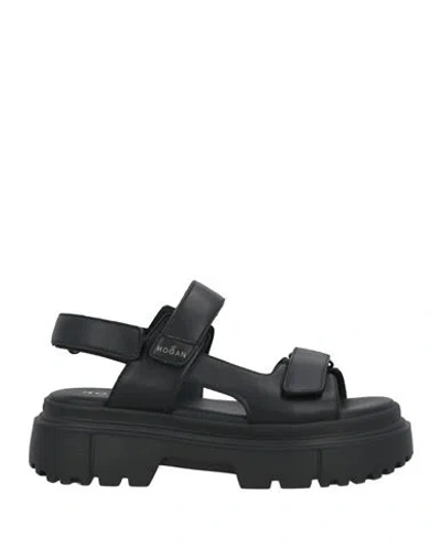 Hogan Woman Sandals Black Size 8 Leather