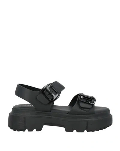 Hogan Woman Sandals Black Size 8 Leather