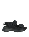 Hogan Woman Sandals Black Size 8 Textile Fibers In Black