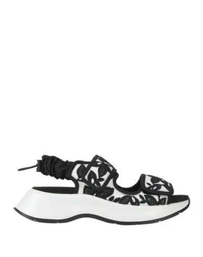 Hogan Woman Sandals Black Size 8 Textile Fibers
