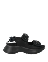 Hogan Woman Sandals Black Size 8 Textile Fibers In Black
