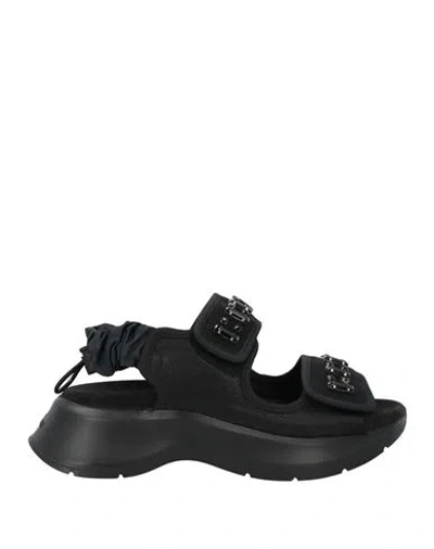 Hogan Woman Sandals Black Size 8 Textile Fibers