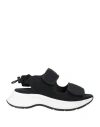 Hogan H585 Sandal In Velcro Effect Fabric In Black