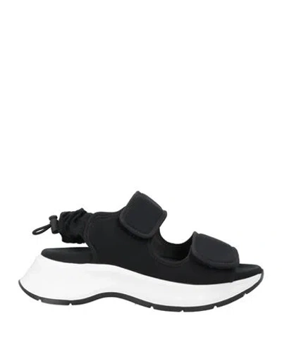 HOGAN HOGAN WOMAN SANDALS BLACK SIZE 8 TEXTILE FIBERS