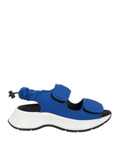 Hogan Woman Sandals Bright Blue Size 6.5 Textile Fibers