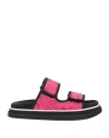 Hogan Woman Sandals Fuchsia Size 6.5 Textile Fibers In Pink