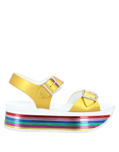 Hogan Sandals In Gold