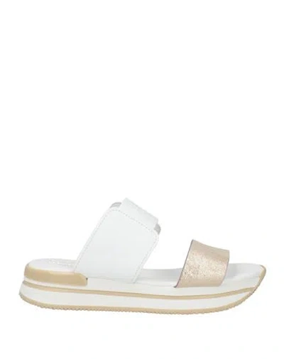 HOGAN HOGAN WOMAN SANDALS PLATINUM SIZE 6 LEATHER