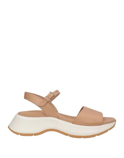 Hogan Woman Sandals Sand Size 10 Soft Leather In Beige