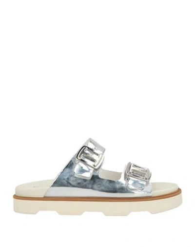 Hogan Woman Sandals Silver Size 6 Leather