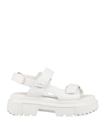 Hogan Woman Sandals White Size 7.5 Leather