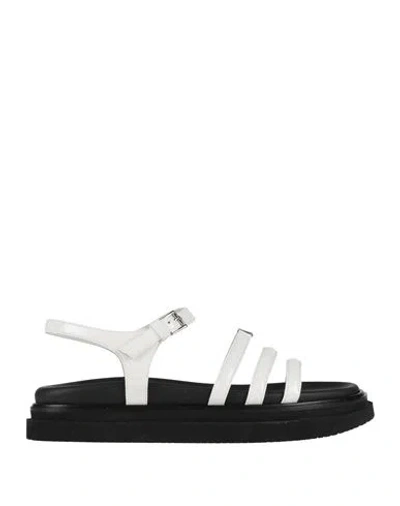 Hogan Woman Sandals White Size 8 Leather