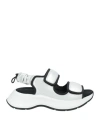 Hogan Woman Sandals Silver Size 8.5 Textile Fibers In White
