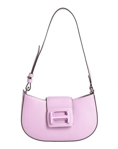 Hogan Woman Shoulder Bag Lilac Size - Leather In Purple