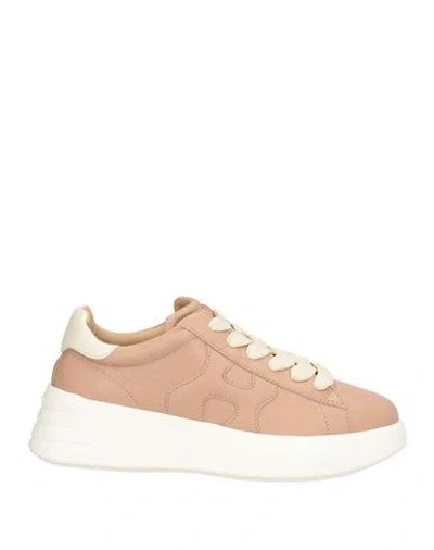 Hogan Woman Sneakers Antique Rose Size 7 Leather In Pink