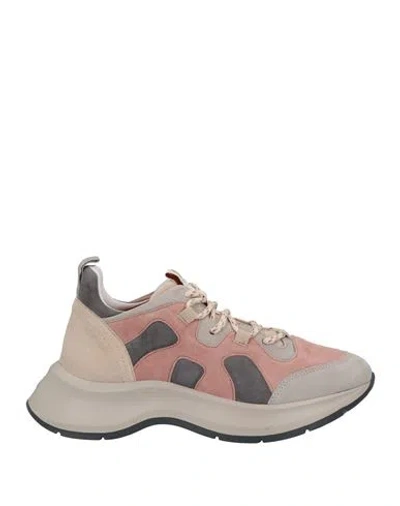 Hogan Woman Sneakers Pastel Pink Size 7.5 Soft Leather
