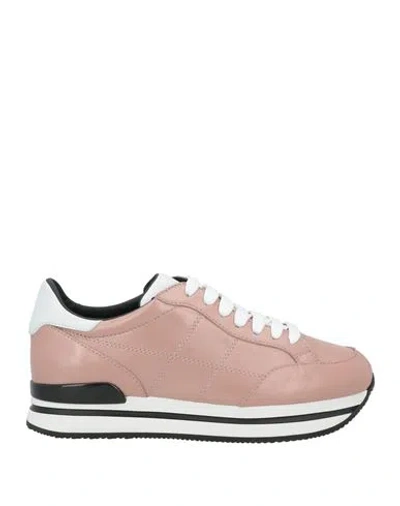 Hogan Woman Sneakers Antique Rose Size 8 Leather In Pink