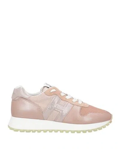 Hogan Woman Sneakers Antique Rose Size 8 Leather, Textile Fibers In Pink